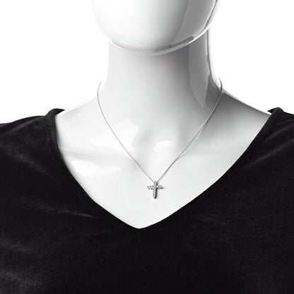 Tiffany Platinum Diamond Small Cross Pendant Necklace 2 of 6