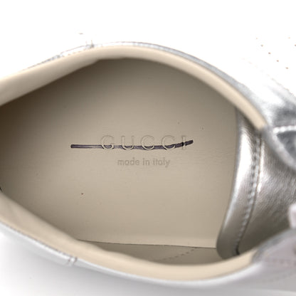 Gucci Metallic Nappa Interlocking G Perforated Womens Ace Sneakers 40.5 Silver 8 of 12