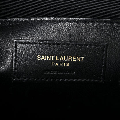 Saint Laurent Grain De Poudre Textured Mixed Matelasse Medium Triquilt Monogram Satchel Crema Soft 6 of 12