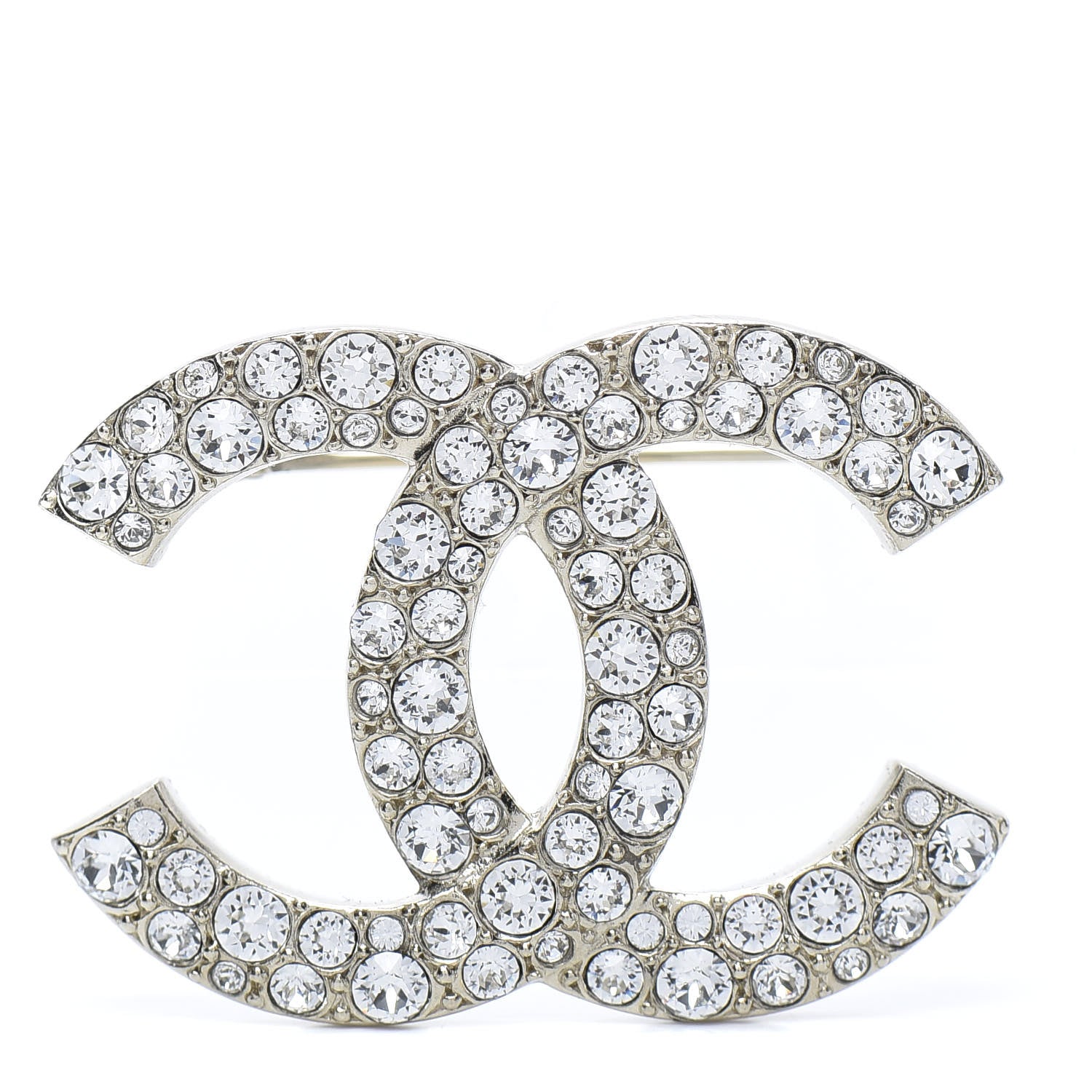 Chanel Crystal Palais Garnier CC Brooch Silver 1 of 5