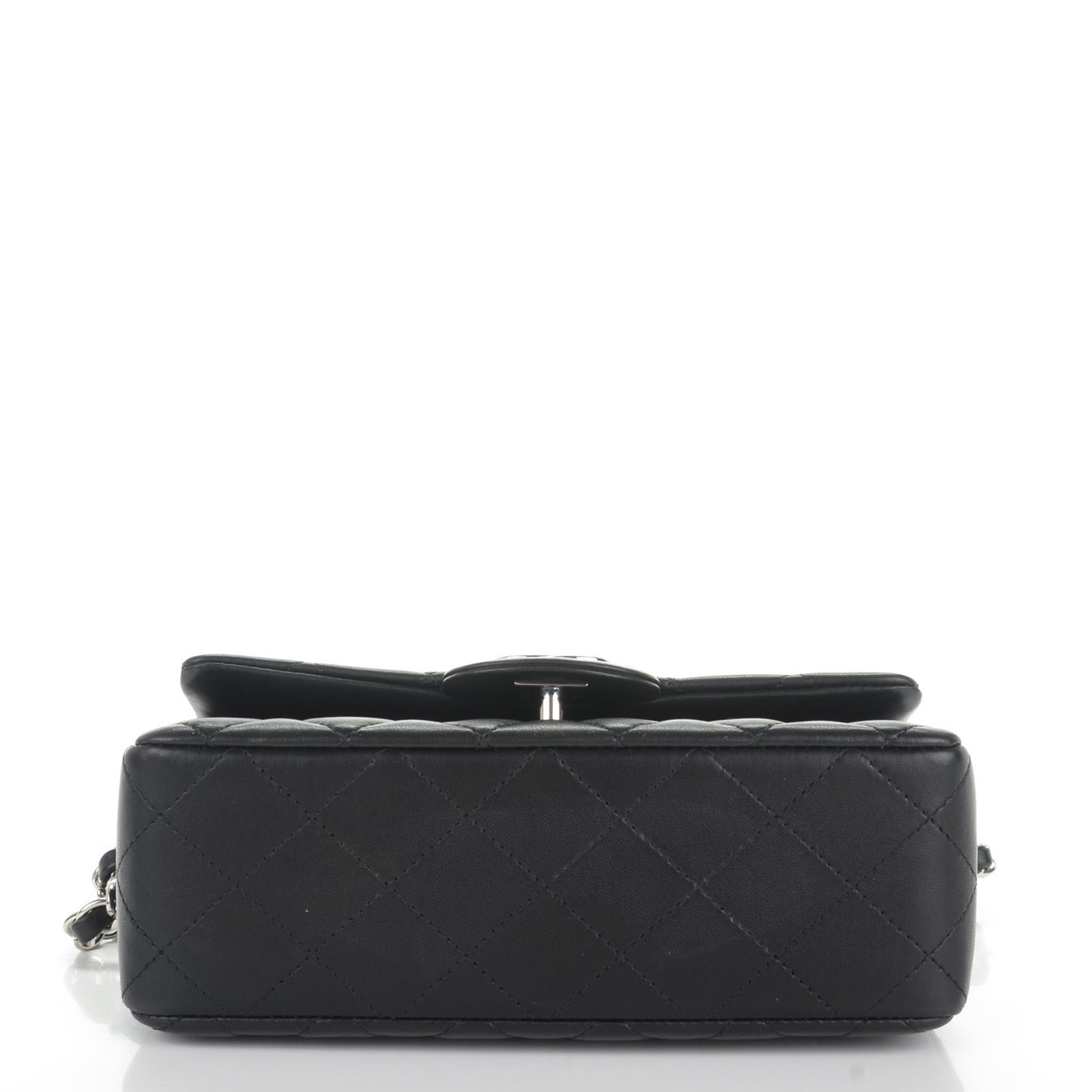 Lambskin Quilted Mini Rectangular Flap Black