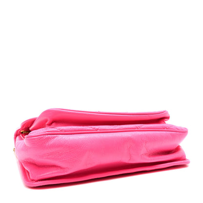 Saint Laurent Crinkled Calfskin Matelasse Monogram Medium Niki Chain Satchel  Rose Glow 4 of 9