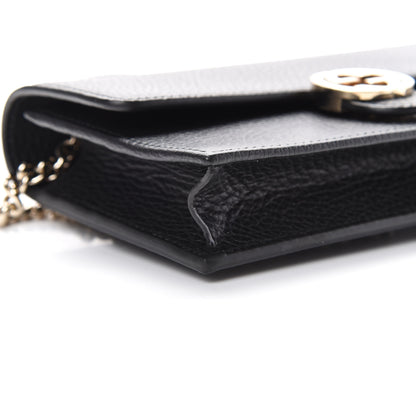 Gucci Dollar Calfskin Interlocking G Chain Wallet Black 8 of 9