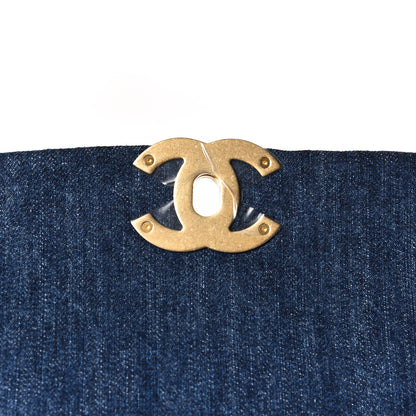 Chanel Denim Quilted Large 19 Flap Blue 7 of 12