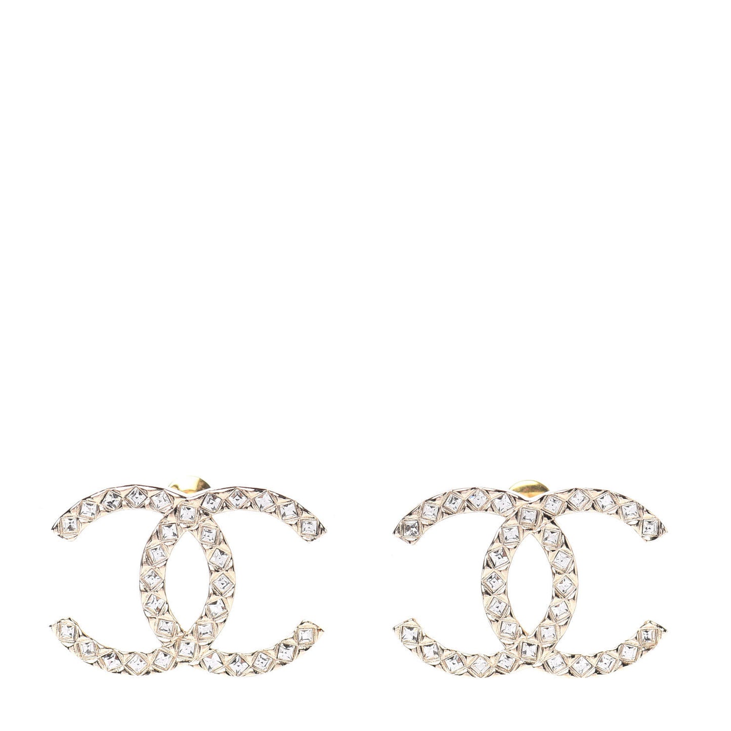 Baguette Crystal High Society CC Earrings Gold