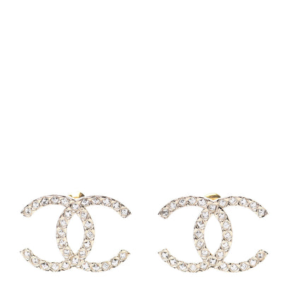 Chanel Baguette Crystal High Society CC Earrings Gold 1 of 5