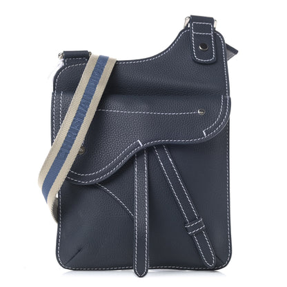 Christian Dior X KAWS Grained Calfskin Saddle Pouch Blue Multicolor 1 of 4