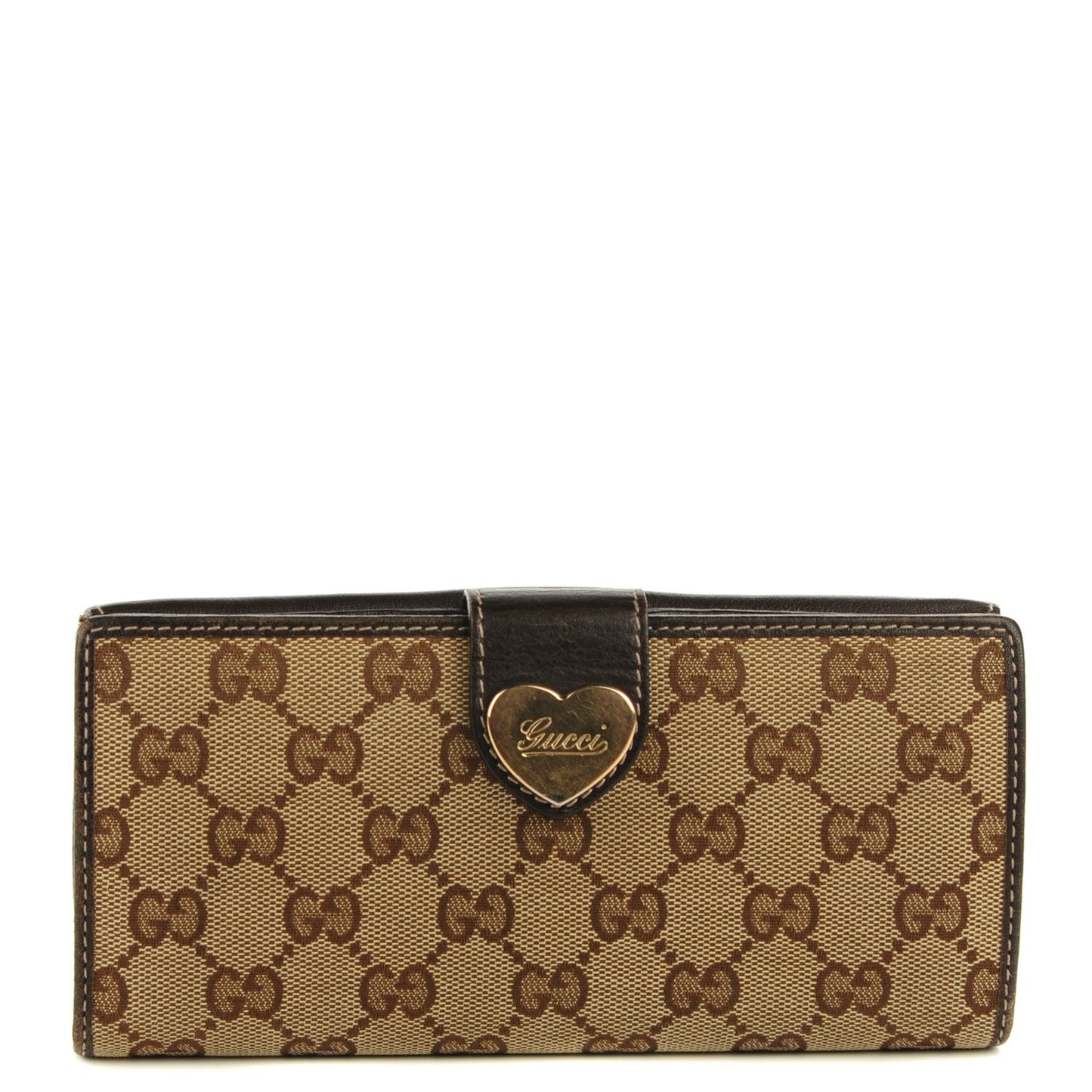 Monogram Heart Continental Wallet Dark Brown