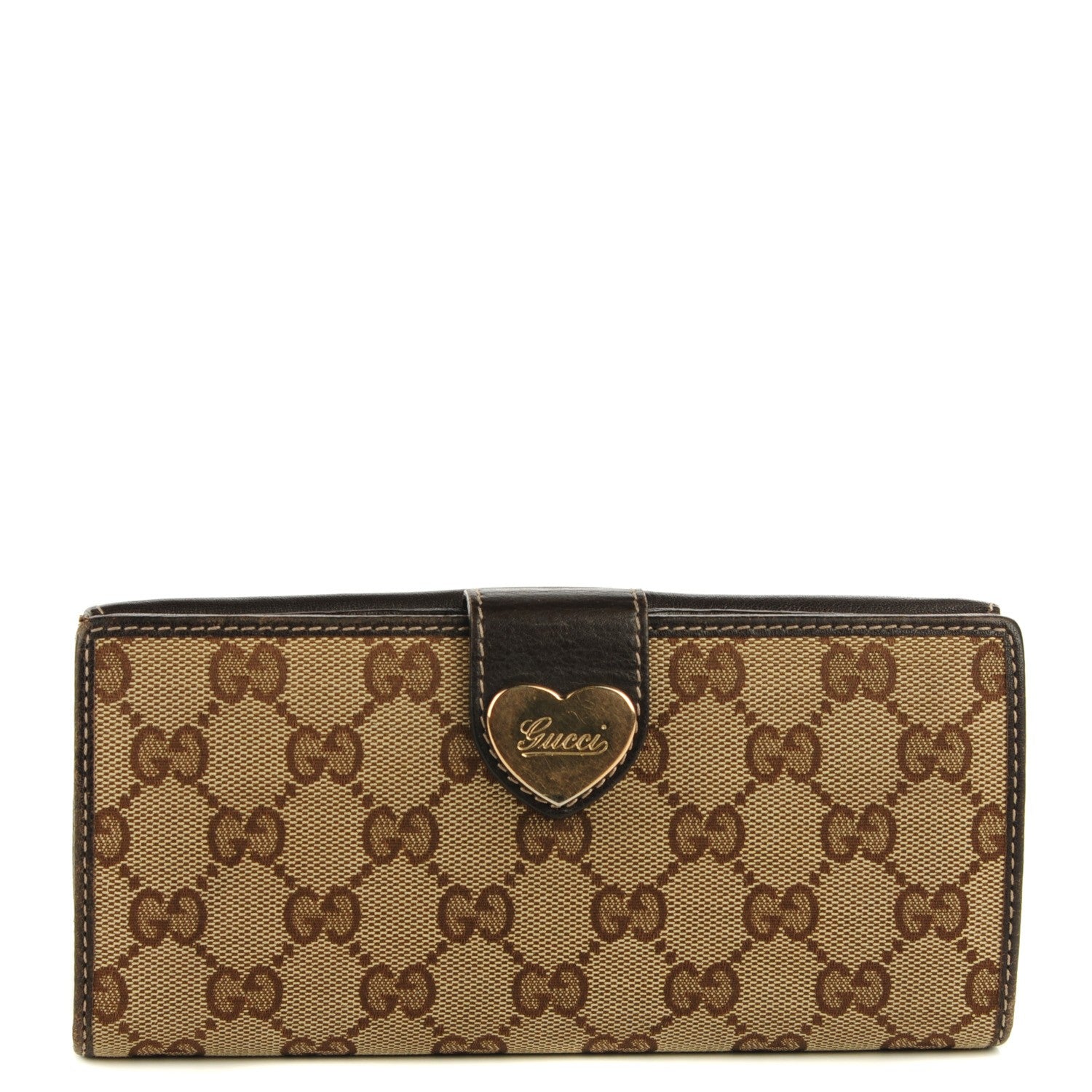Gucci Monogram Heart Continental Wallet Dark Brown 1 of 7