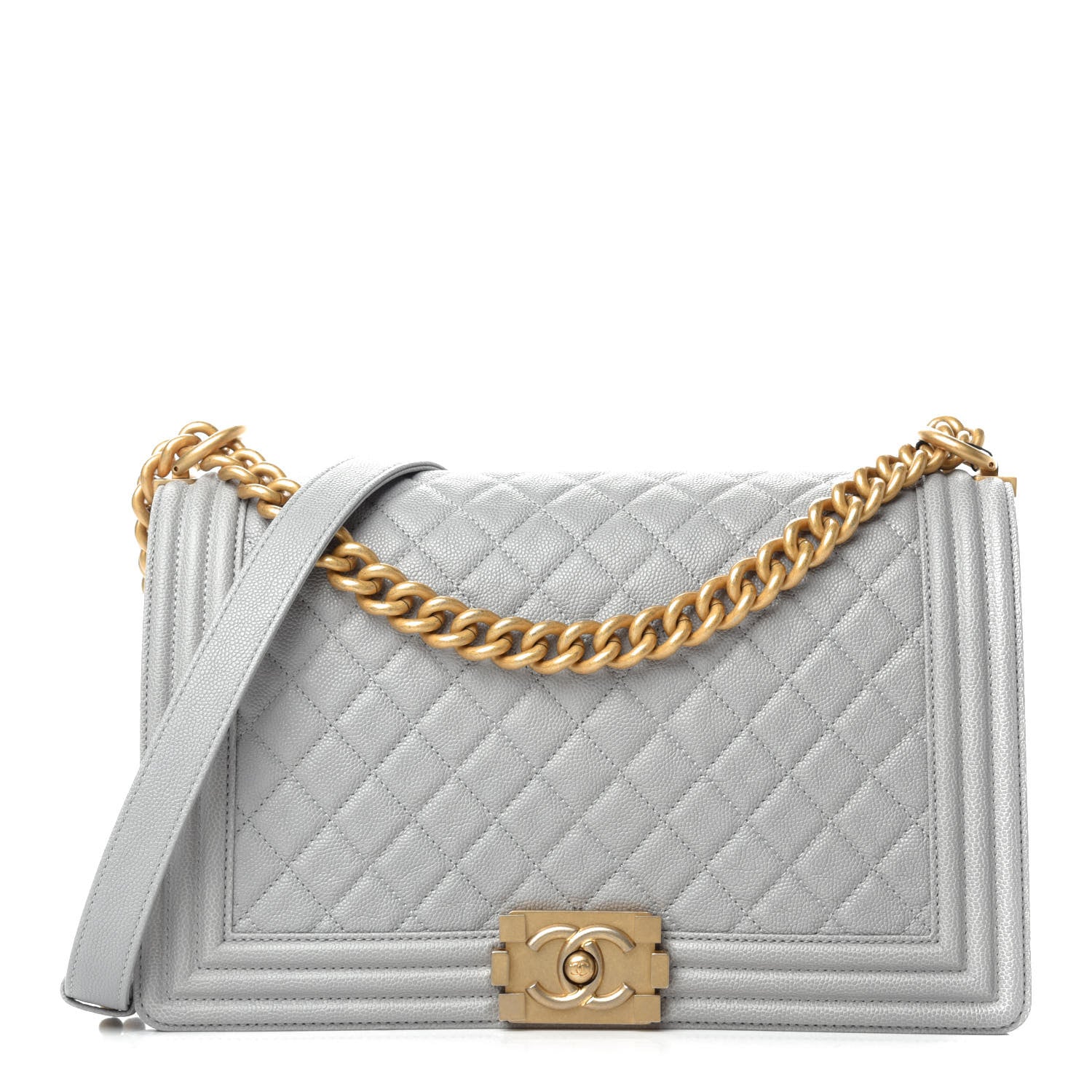 Chanel Caviar Quilted New Medium Boy Flap Grey 1 of 12