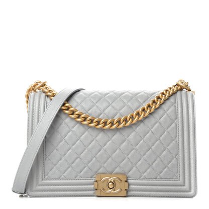 Chanel Caviar Quilted New Medium Boy Flap Grey 1 of 12