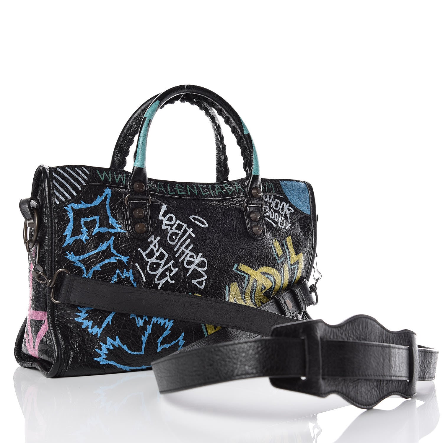 Balenciaga Agneau Graffiti All Over Classic Hardware S City Black Multicolor 4 of 14