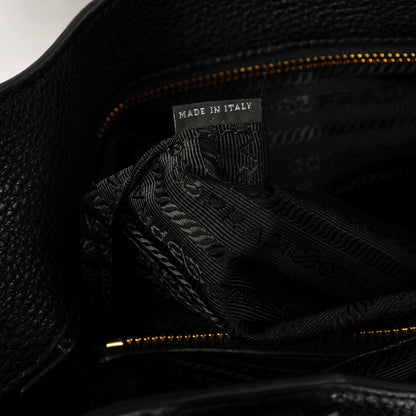 Prada Vitello Daino Pushlock Tote Black 8 of 8