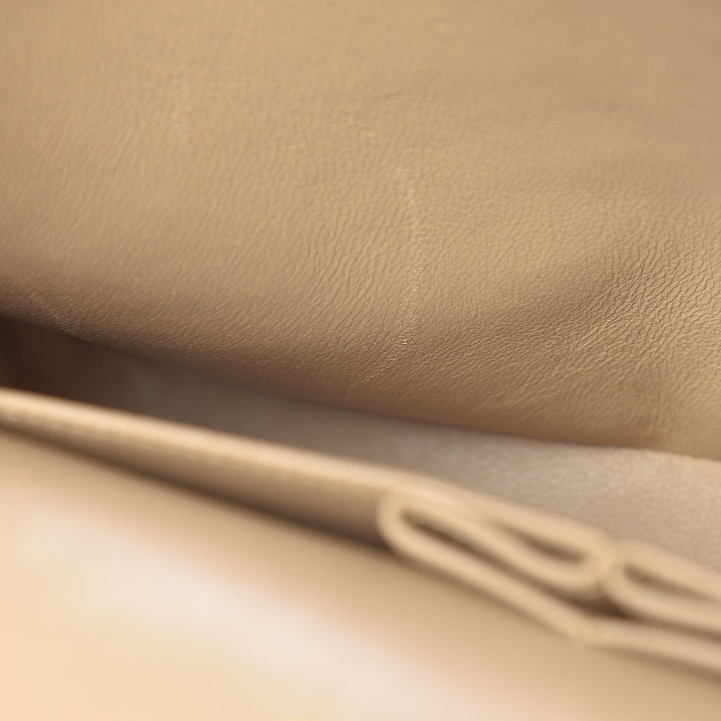 Lambskin Quilted Medium Double Flap Beige