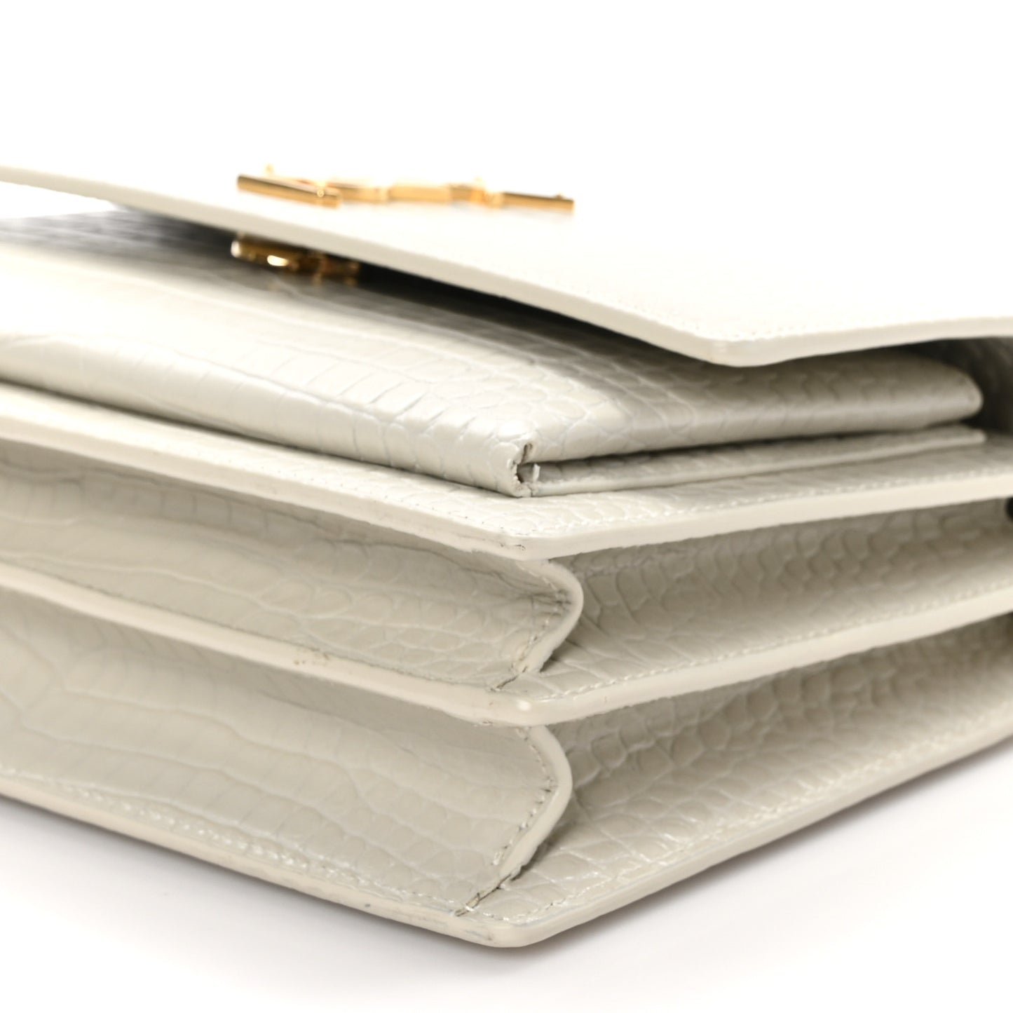 Calfskin Crocodile Embossed Medium Monogram Sunset Blanc Vintage
