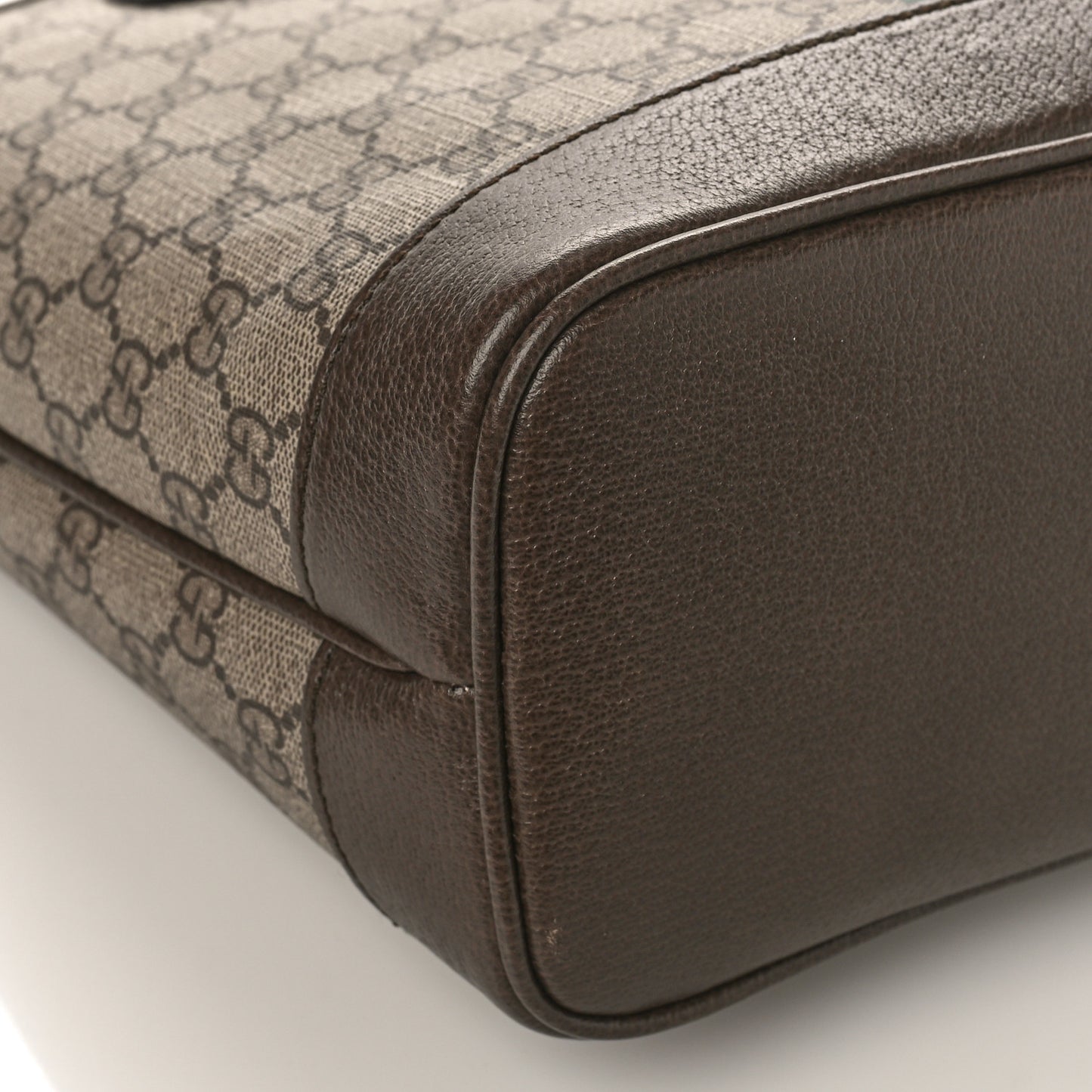 GG Supreme Monogram Textured Dollar Calfskin Web Small Ophidia Tote Beige Ebony New Acero