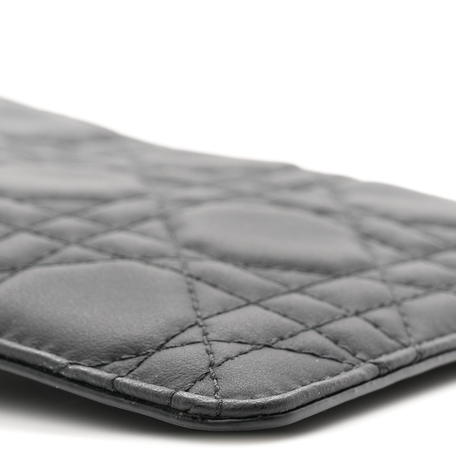 Christian Dior Ultra Matte Calfskin Cannage Lady Dior Zip Wallet