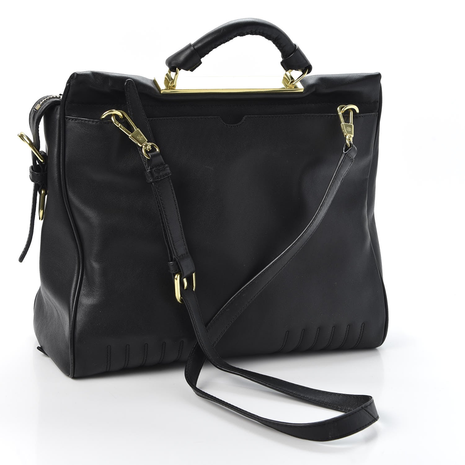 3.1 Phillip Lim 3.1 Calfskin Large Ryder Satchel Black 2 of 8