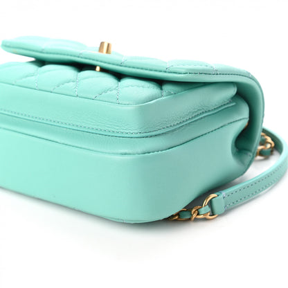 Chanel Calfskin Quilted Top Handle Flap Light Blue 7 of 11