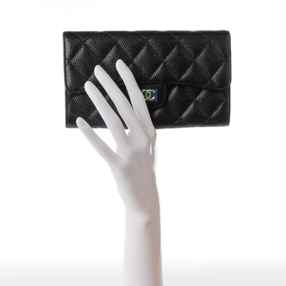 Chanel Caviar Quilted Large Flap Wallet Black 2 of 8
