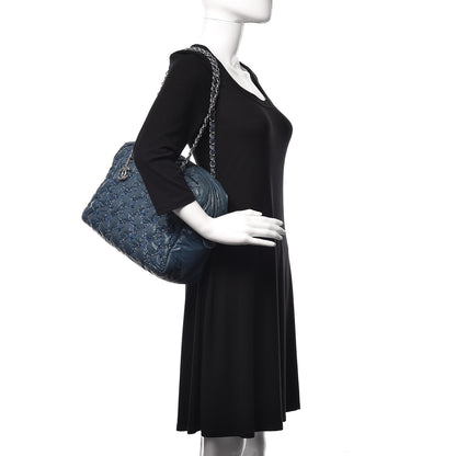 Chanel Nylon Quilted Tweed Stitch Bubble Camera Case Blue 2 of 15