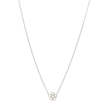 Tiffany Platinum Diamond Small Enchant Flower Pendant Necklace 1 of 6