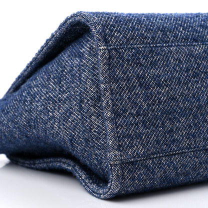 Chanel Mixed Fibers Calfskin Medium Deauville Tote Blue 8 of 11