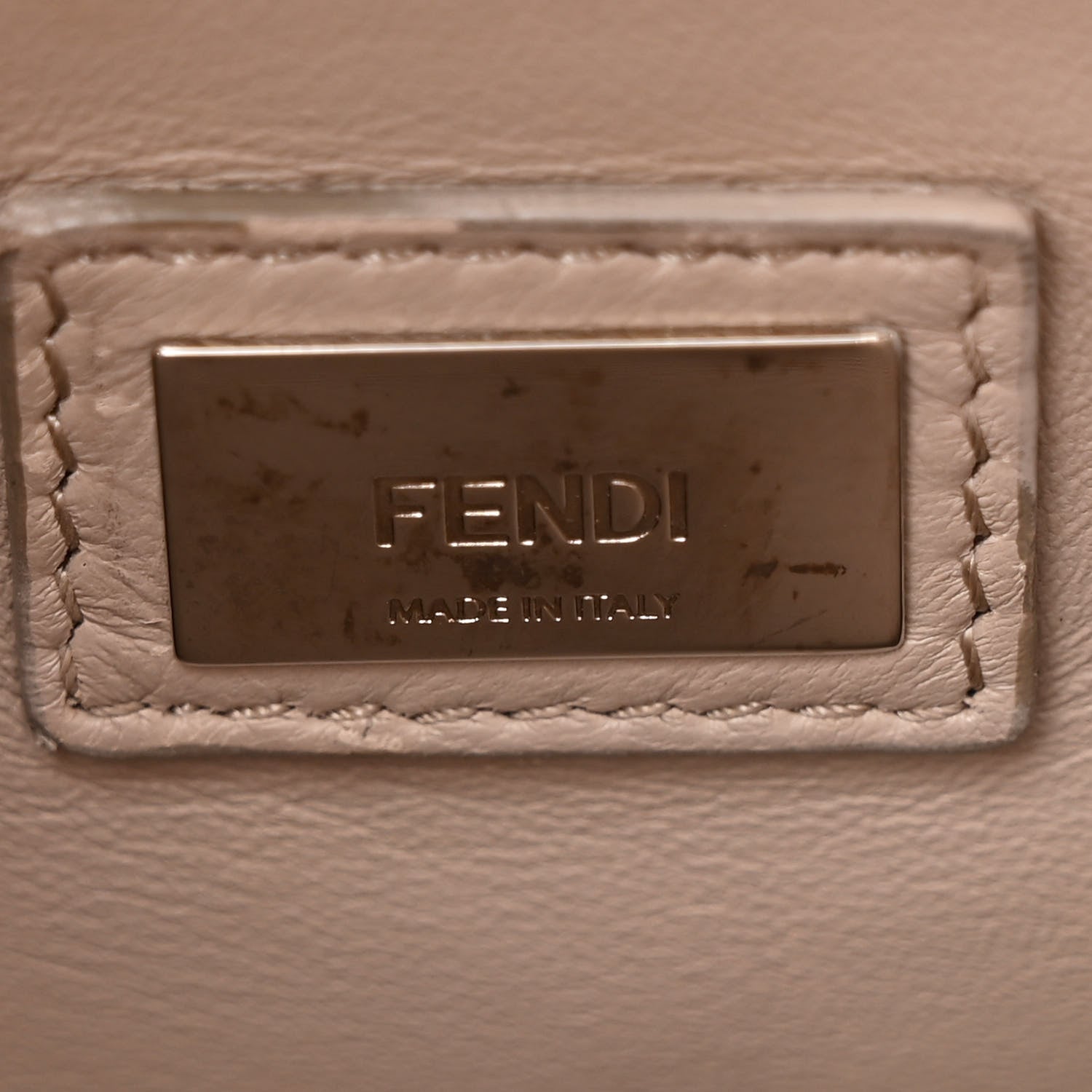 Fendi Nappa Colorblock Mini Peekaboo Iconic Satchel Plaster Banana Grigio Polvere 7 of 11