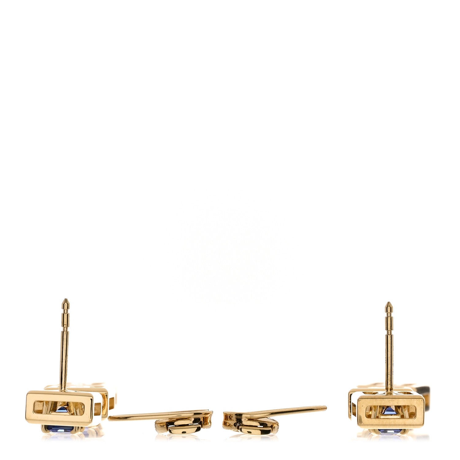 Tiffany 18K Yellow Gold Tanzanite Jewel Box Drop Earrings 3 of 5