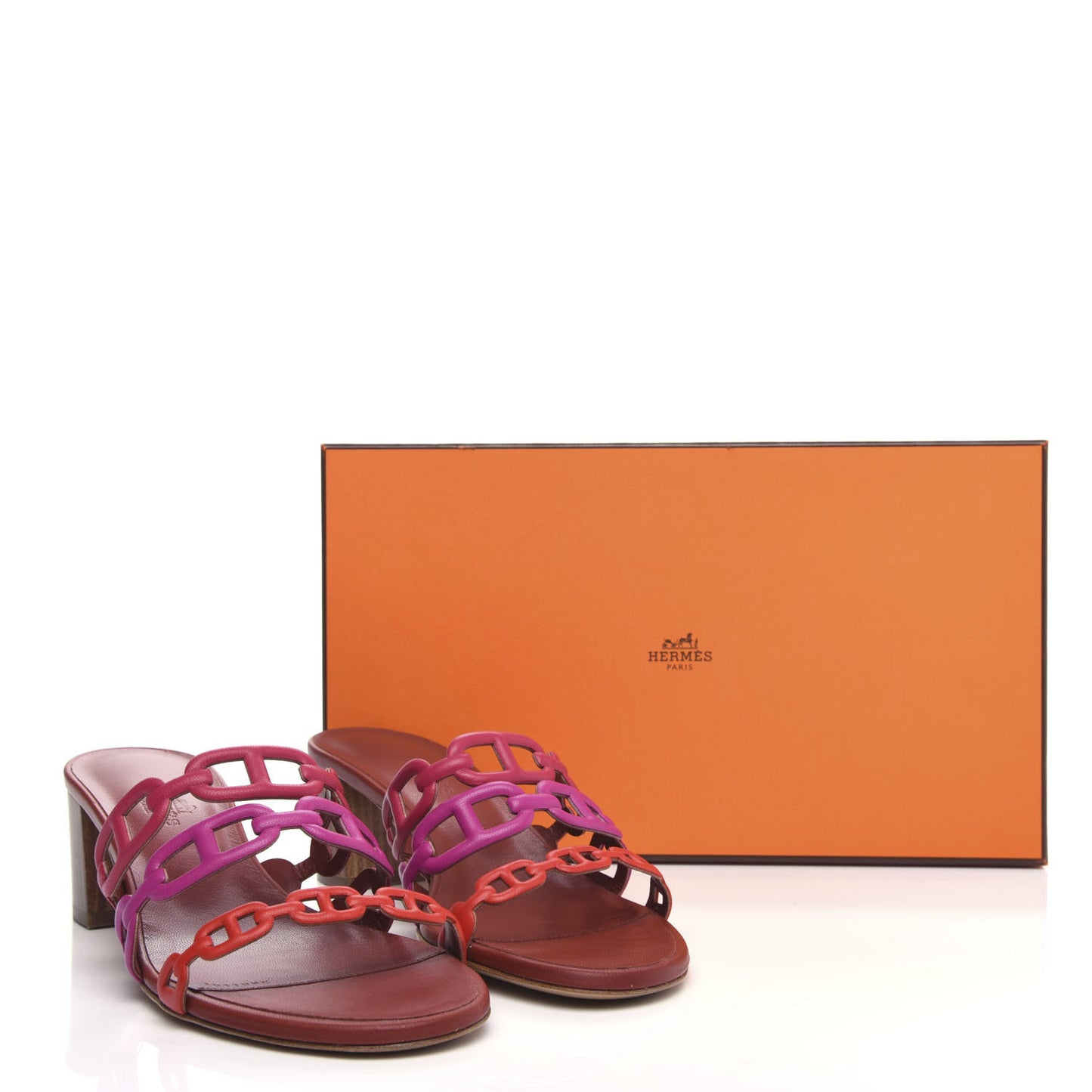 Nappa Tandem Sandals 36 Rouge Azalee