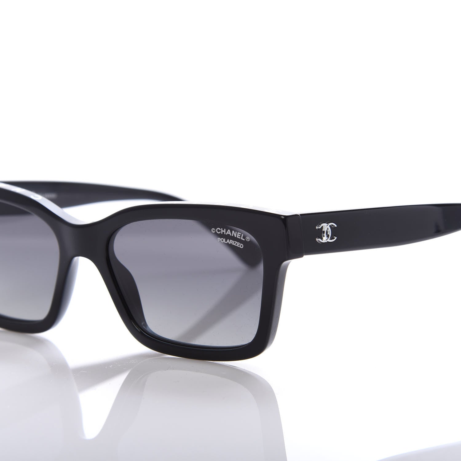 Chanel Acetate Polarized Square Sunglasses 5417 Black 7 of 9