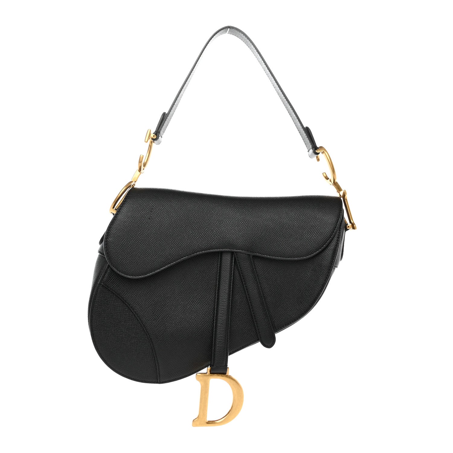 Christian Dior Grained Calfskin Saddle Bag Black 1 of 13
