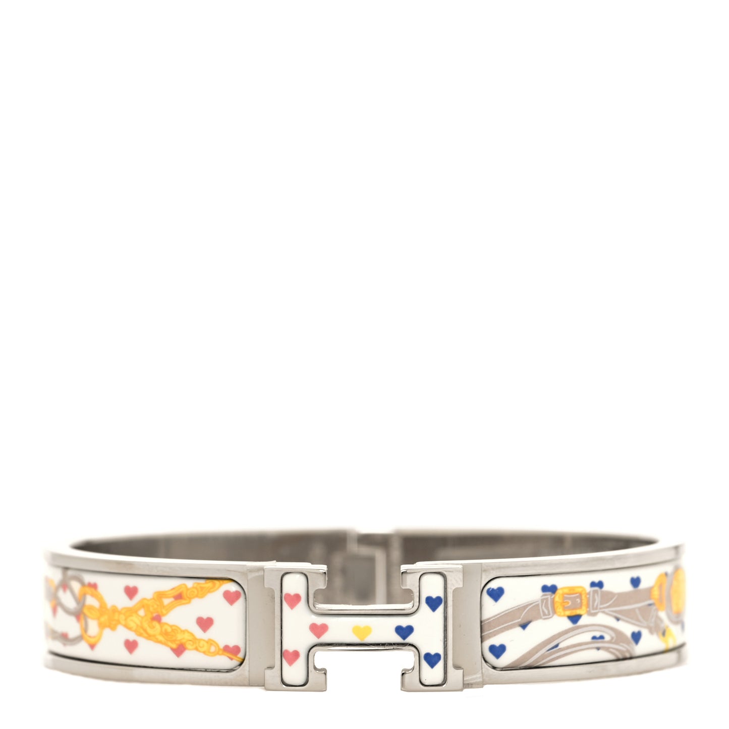 Enamel Narrow Print Brides de Gala Love Clic Clac H Bracelet GM Confettis