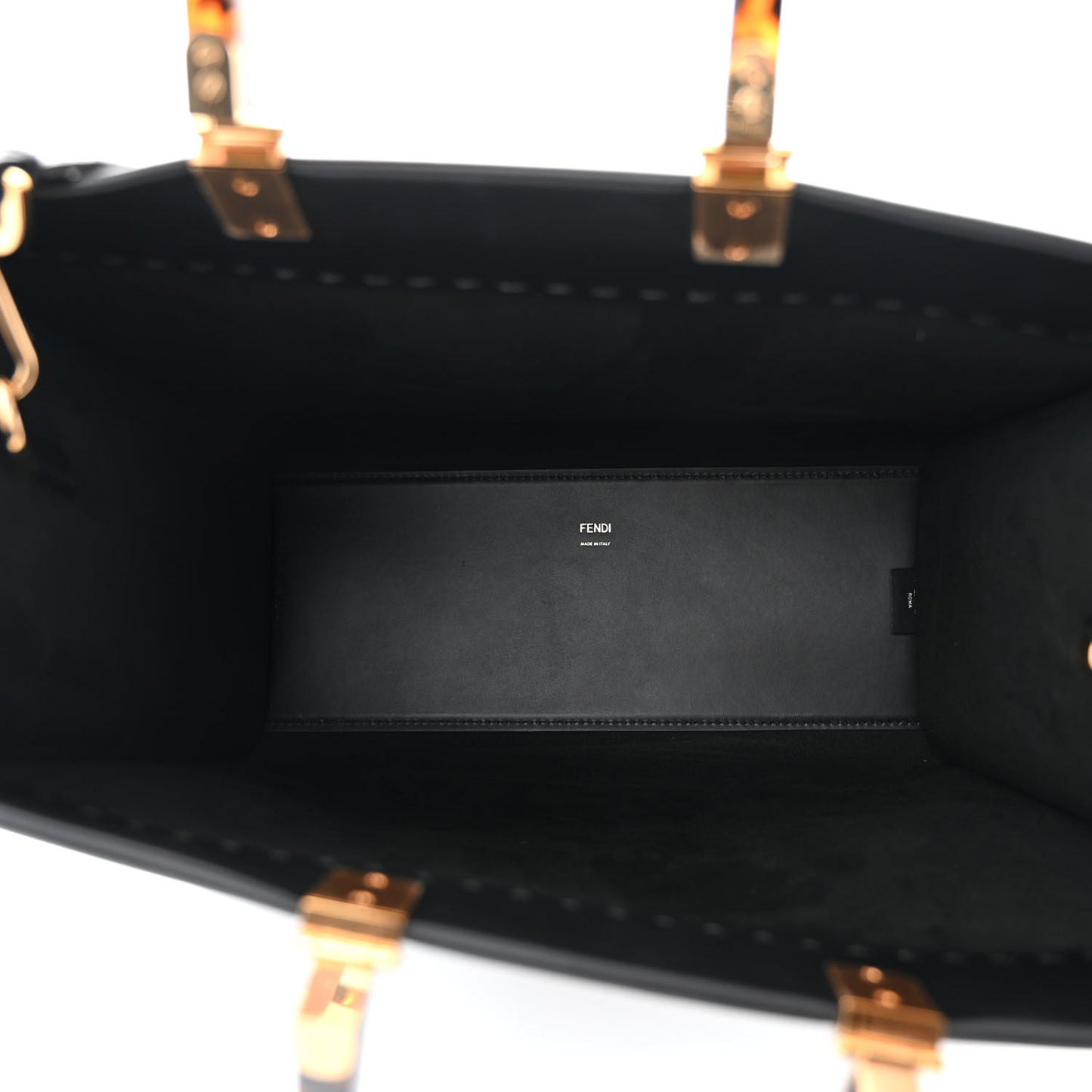 Vitello King Plexiglass Medium Fendi Sunshine Shopper Tote Black
