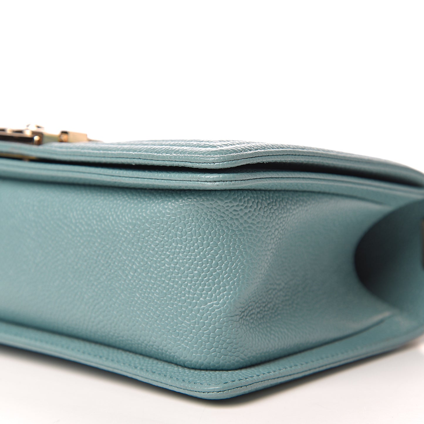 Caviar Quilted Medium Boy Flap Light Blue