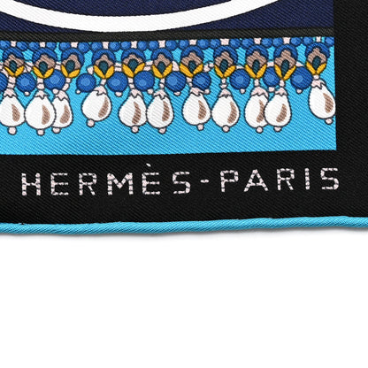 Hermes Silk Coupe De Gala Pocket Square Marine Naturel Ciel 2 of 7