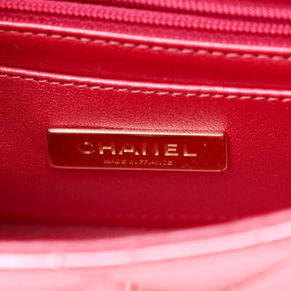 Chanel Mirror Calfskin Metallic Lambskin Quilted Hollywood Boulevard Mini Flap With Star Coin Purse Pink 6 of 10