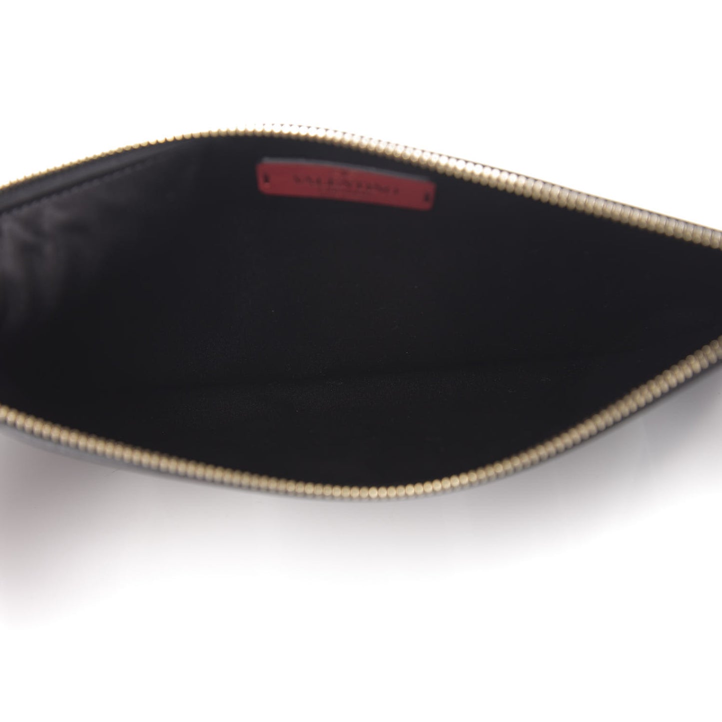 Calfskin VLTN Large Flat Zip Pouch Black