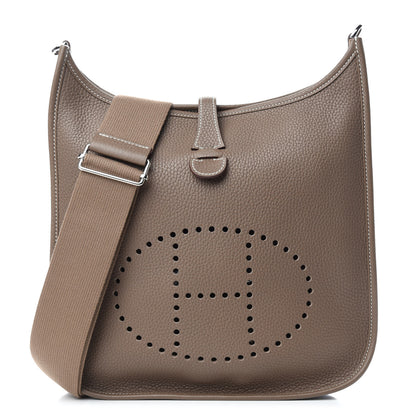 Hermes Taurillon Clemence Evelyne III PM Etoupe 1 of 11