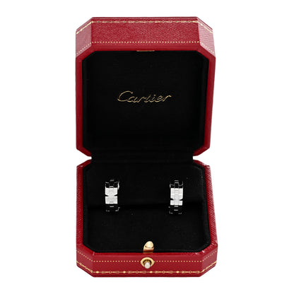 Cartier 18K White Gold Tank Francaise Hoop Earrings 5 of 5