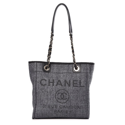Chanel Woven Straw Raffia Mini Deauville Tote Grey 1 of 9