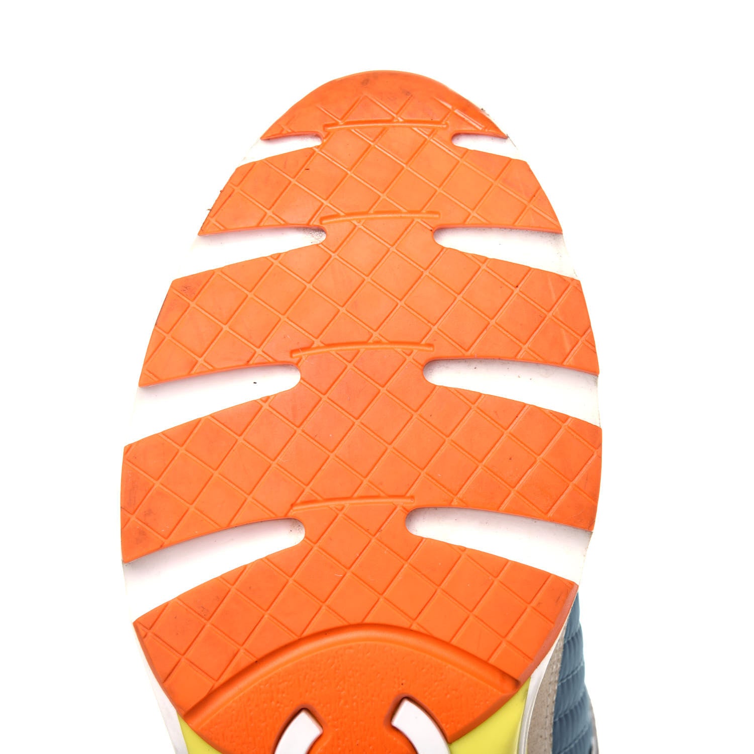 Chanel Suede Calfskin Fabric CC Sneakers 36.5 Blue White Orange 10 of 19