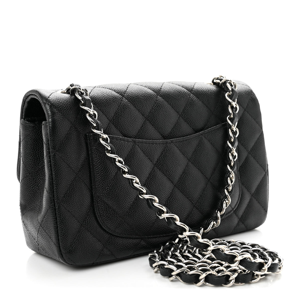 Caviar Quilted Mini Rectangular Flap Black
