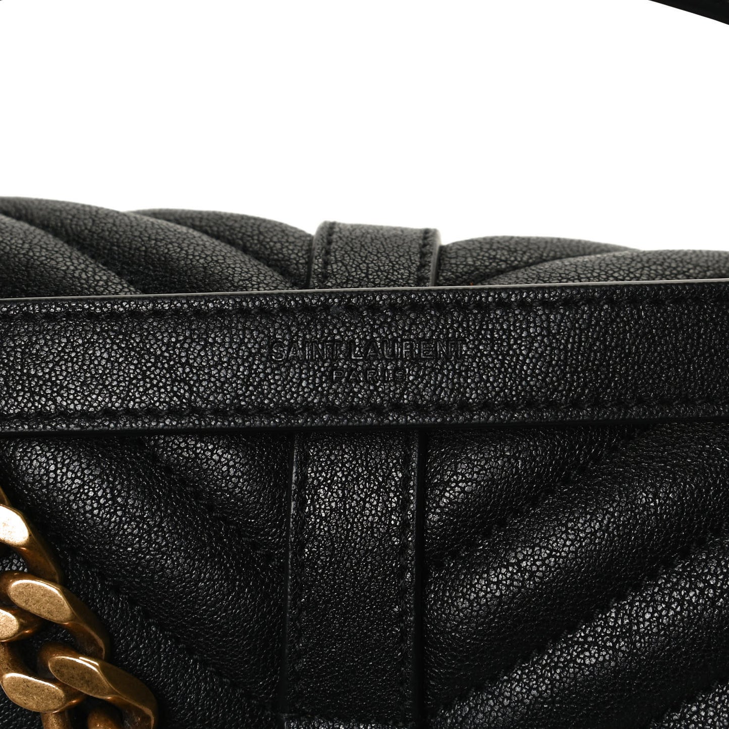 Sheepskin Matelasse Chevron Monogram Medium College Bag Black