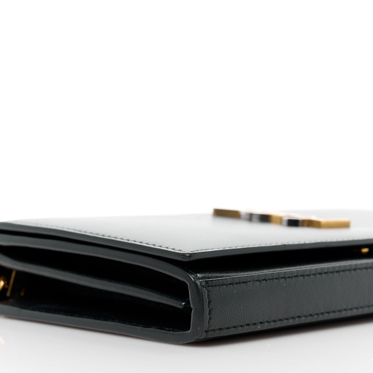 Smooth Calfskin Tri-Metal Cassandre Wallet On Chain WOC Black