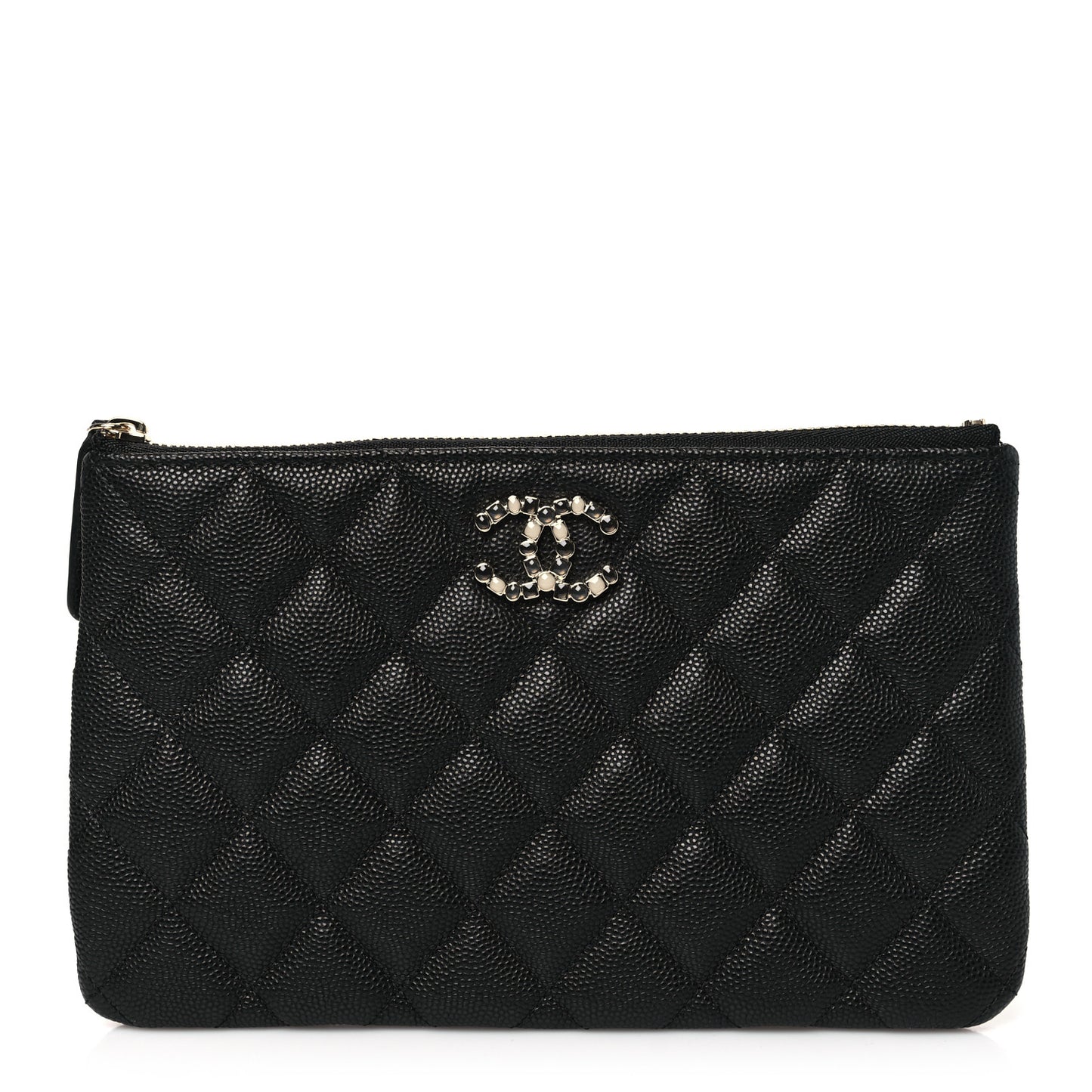 Caviar Quilted Coco Candy Small Cosmetic Case Black