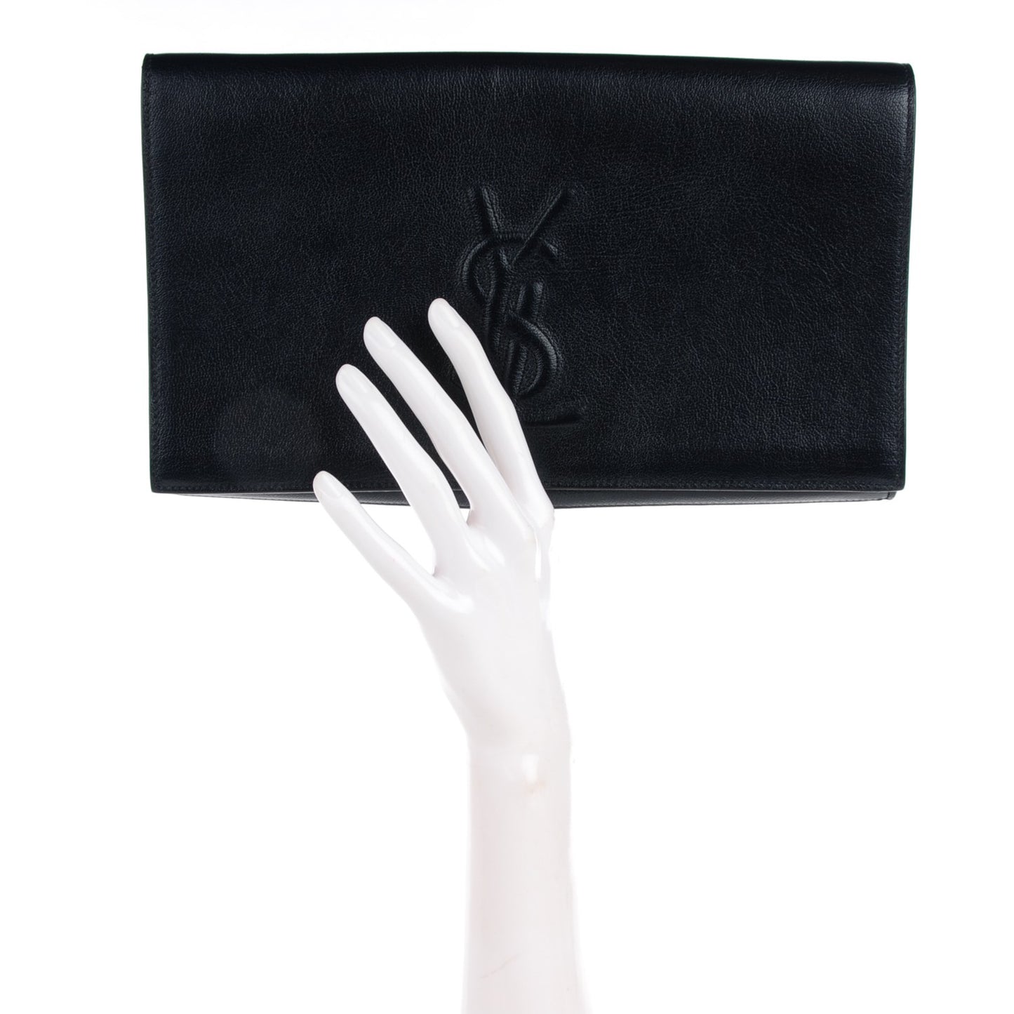 Calfskin Monogram Large Belle De Jour Clutch Navy