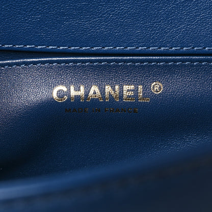 Chanel Lambskin Quilted Medium Top Handle Boy Flap Blue 7 of 11