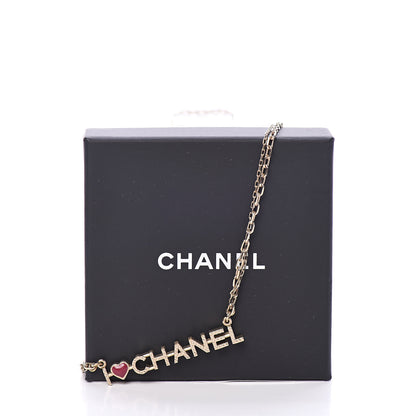 Chanel Chain I Heart Necklace Gold 5 of 5