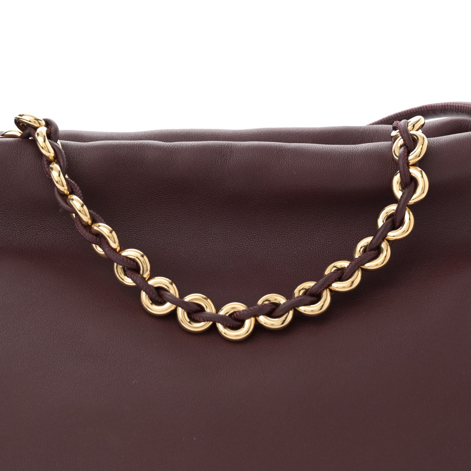 Loewe Mellow Nappa Medium Donut Chain Flamenco Knot Clutch Dark Burgundy 8 of 11